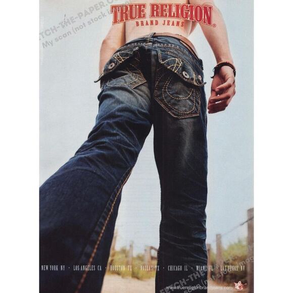 True Religion Nathan Big T Abstract Stitch Y2K Jeans - Picture 8 of 11